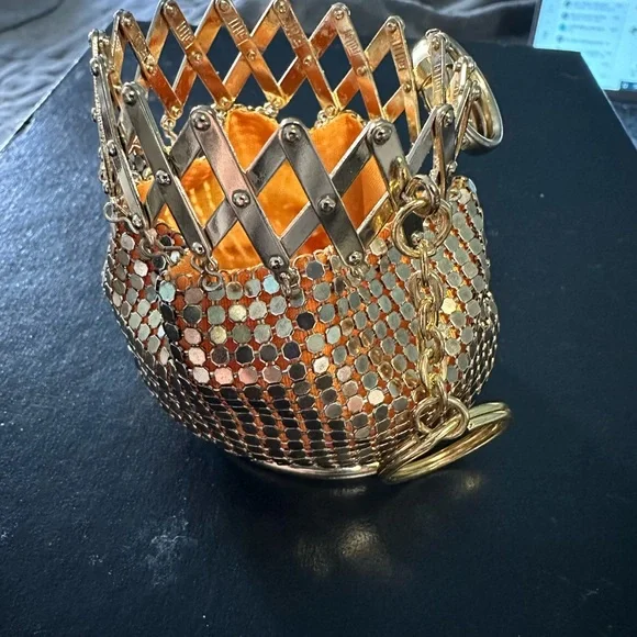 Rare Vintage Art Deco Whiting & Davis Gold Mesh Beggars Bag/Gate Top Coi… - Picture 3 of 14